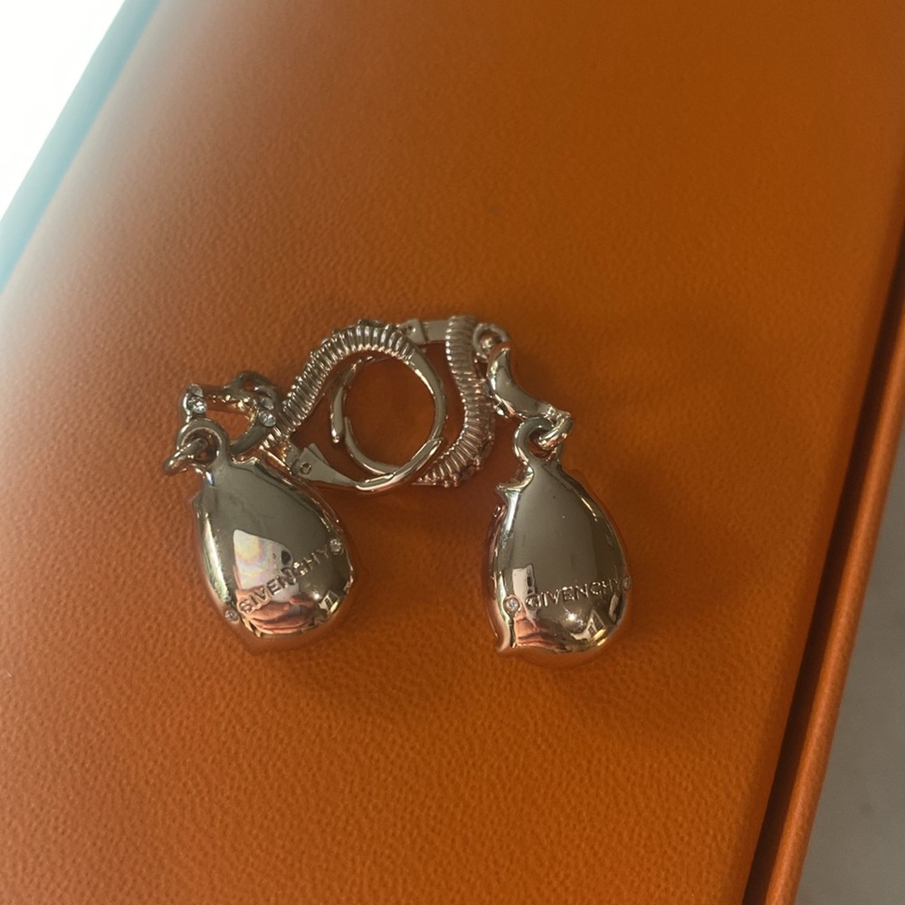 Givenchy Rose Gold Teardrop Crystal Drop Earrings - Picture 6 of 6